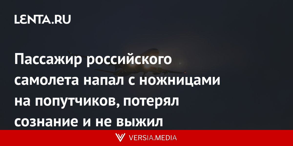 Пассажир российского самолета напал с ножницами на попутчиков, потерял сознание и не выжил